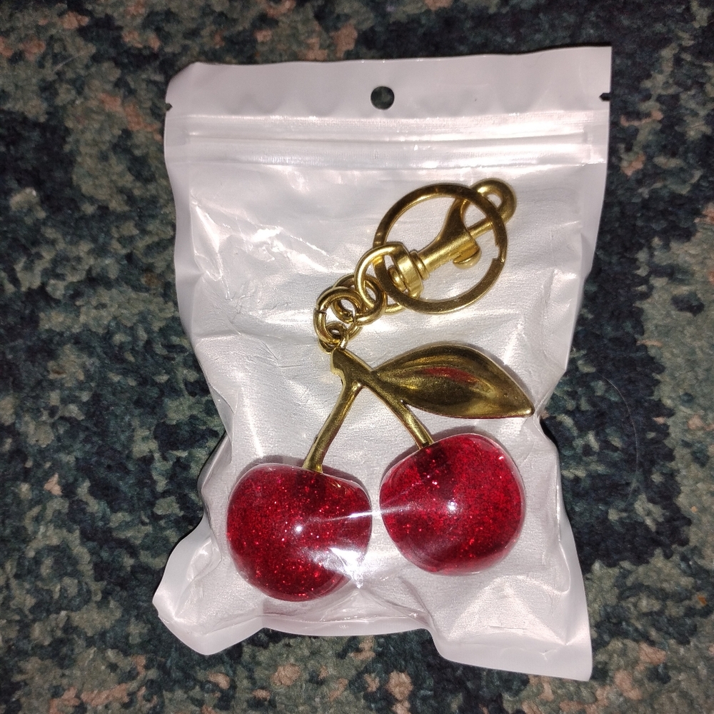 Cherry Keychain with Gold Accents - Picture 4 of 4